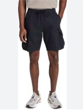 John Elliott Black Cargo Drawstring Shorts